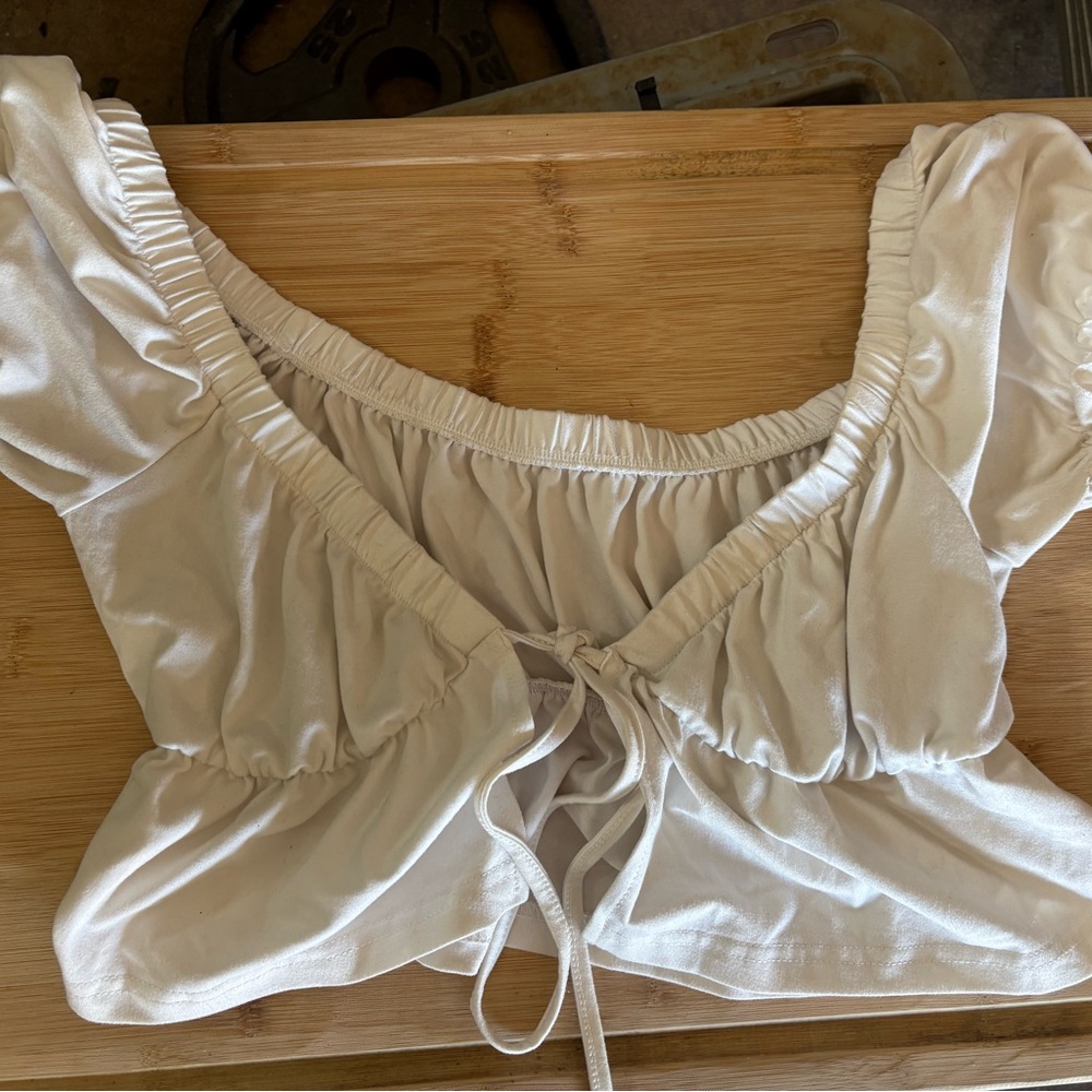 Elegant Cream Puff Sleeve Top